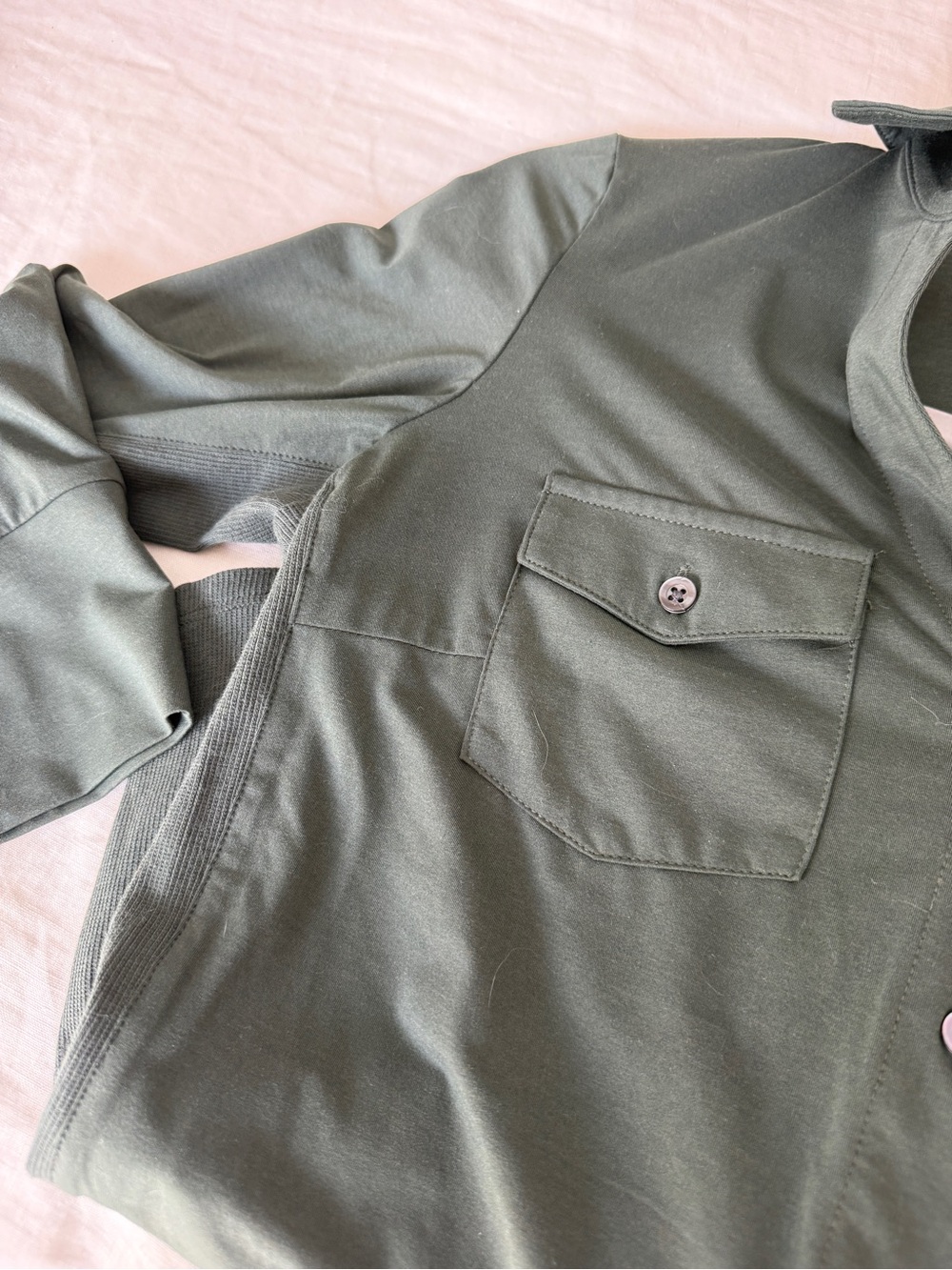 J. McLaughlin Olive Green Button-Front Shirt - Picture 3 of 3